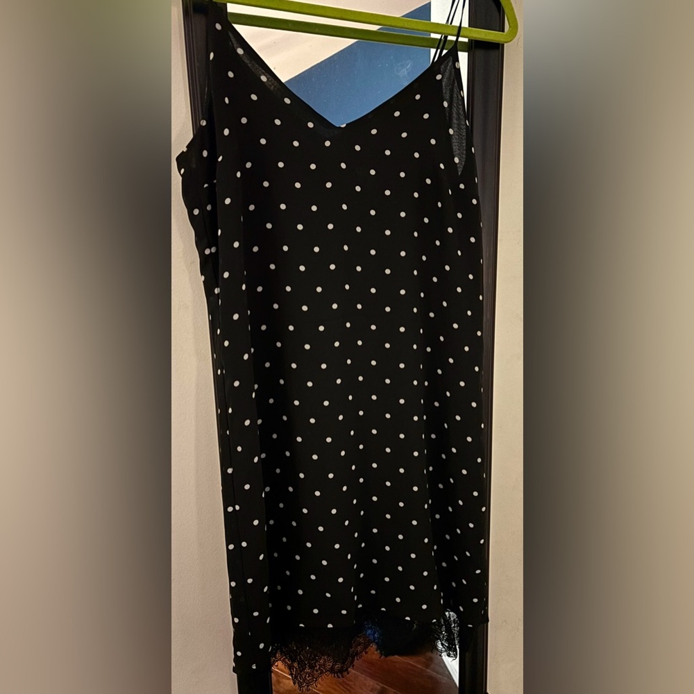 Slip dress with spaghetti straps.